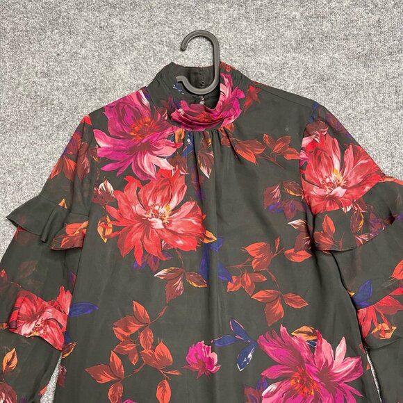 Ali & Jay Womens A Line Dress Multicolor Floral Mock Neck Long Sleeve Boho S New - Picture 4 of 7